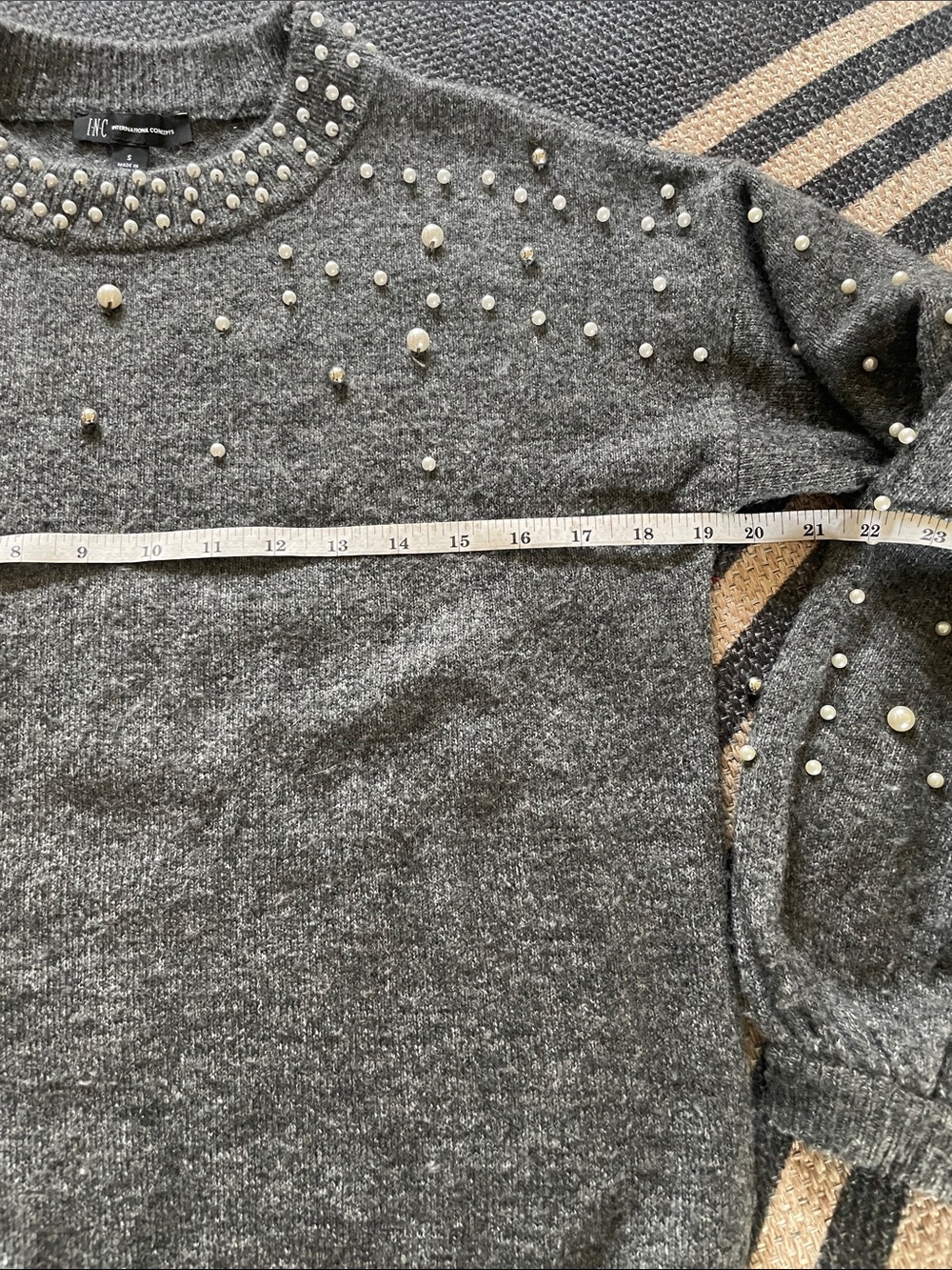 INC International Concepts Pearl Embellished Sweater | Small - Picture 5 of 7